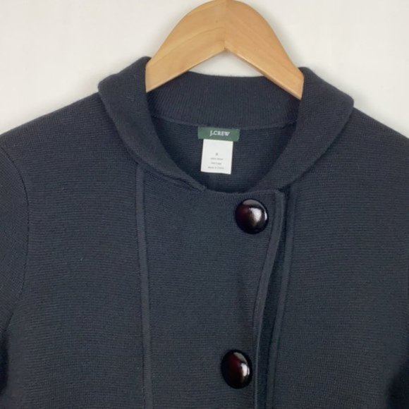 J.Crew S Coat Cardigan Black Merino Wool Vintage - Picture 1 of 13